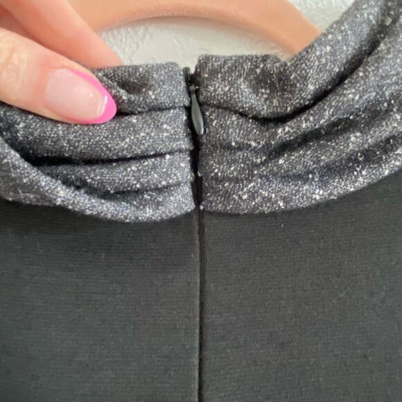 Saks Fifth Avenue Black bodycon cap sleeve dress gray & black size 8 - Picture 10 of 12